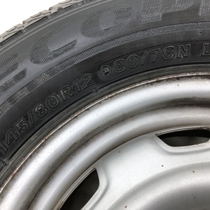 _b157769 ホンダ アクティトラック SDX HA4 スチールホイール タイヤ 12インチ 145/80R12 LT 12×3.50 PCD100 ハブ径56 2本 HA3 バン HH3の画像2