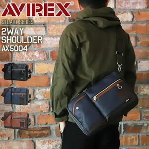  Avirex shoulder bag men's AVIREX Avirex body bag 2WAY diagonal .. bag one shoulder bag AX5004 black 