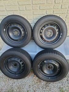 フィアット500　中古スタッドレスタイヤ＋中古純正鉄ホイール　4本セット　175/65R14 TOYO GARIT G5　全国一律　 送料込み9900円〜。