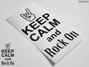 ★ロックンロールな屋外対応ステッカー★ KEEP CALM and Rock ON (ブラック) ★定形郵便送料無料★