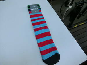 Happy　Socks　ハッピーソックス　靴下 赤X水色X紺X緑　　26-29.5ｃｍ　新品　未使用　ナイガイ　トルコ製