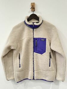 【極美品】◇patagonia パタゴニア レトロX ボアジャケット フリースジャケット レディース キッズ XL グレー×パープル◇