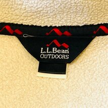 美品　LLBean　OUTDOORS　エルエルビーン　ジップアップ フリース ベスト　アイボリー/白系　LARGE_画像3