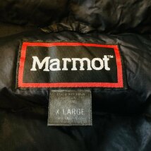 Marmot　マーモット　ロゴ 刺繍　GOOSE DOWN　ダウン ジャケット　ブラック/黒　ビッグシルエット　X-LARGE　STYLE#5635K_画像3
