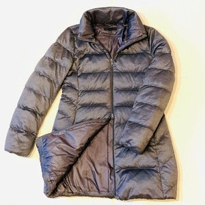 美品　UNIQLO　ユニクロ　DOWN　ダウン ロング コート　ダブルジップ　パーカー/フーディー　ダークグレー　L