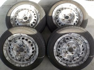 4H■溝あり 鉄ホイール 迷彩 2018年製 ヨコハマ 155/65R14 4本■HB