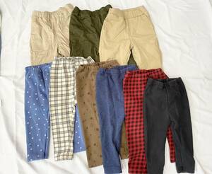 ユニクロ　ベビー　90 冬用ズボン　パンツ　9枚　セットでまとめて　フリース　防寒　保育園　レギンス