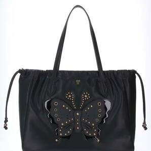 ANNA SUI◆アナスイ ロッティ トートバッグ バタフライ 黒 USED 美品 A4対応 大きめ 定価27,500円◆送料710円〜の画像1