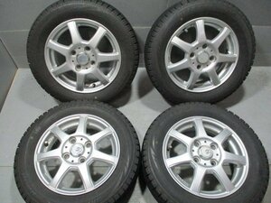 BN362 中古スタッドレス 155/65R13 ×4 +42 バリ山 冬4本セット！BS VRX 法人宛/営業所止め送料無料 パレット ミラ