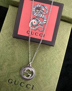 [ быстрое решение / включая доставку ] GUCCI/ Gucci Inter locking /gyo-she/ двойной G колье / подвеска 