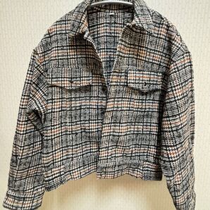 チェック柄可愛いブルゾン/美品