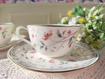 Noritake☆ノリタケ 花更紗 ボーンチャイナ カップ&ソーサー 2客セット ビンテージ レトロ NARUMI_画像5