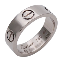 カルティエ Cartier リング レディース ブランド 指輪 750WG ラブ LOVE ホワイトゴールド #49 約9号 ジュエリー 磨き済み_画像1