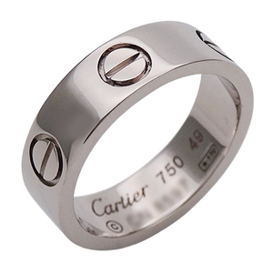 カルティエ Cartier リング レディース ブランド 指輪 750WG ラブ LOVE ホワイトゴールド #49 約9号 ジュエリー 磨き済み