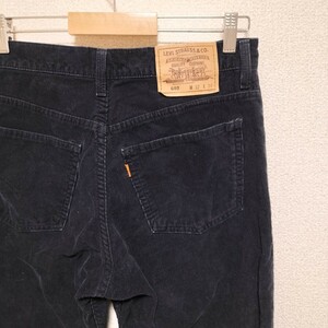 綺麗☆90s 99年製 Levi's 607 コーデュロイパンツ W32 黒 ストレート 日本製 J09 ビンテージ オールド リーバイス オレンジタブ 古着 USED