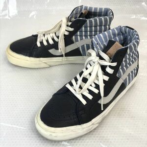 バンズ/VANS★ハイカットスニーカー/スケートシューズ【23.0/青系】ボーダー/ユニセックス/sneakers/Shoes/trainers◆J-43