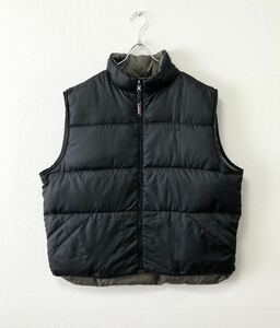 90's 黒 XL L.L.BEAN VINTAGE DOWN VEST エルエルビーン ビンテージ リバーシブル ダウン ベスト ジャケット ブラック カーキ コーチ 80s