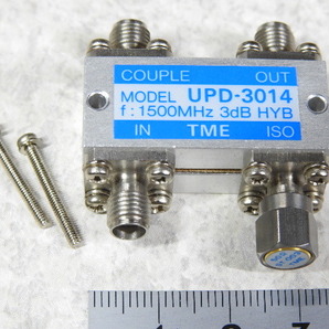 【HPマイクロ波】 TME(多摩川電子) UPD-3014 同軸型3dB COUPLER 1000MHz-2000MHz 結合度3.2dB 50W SMA(F) 終端器付 動作未確認 ジャンク品の画像3