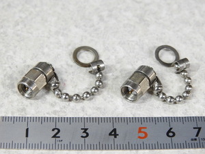 【HPマイクロ波】Tektronix 015-1025-01 Termination Coaxial SMA Male 50 Ohm with chain 2個セット 抵抗値確認済 取り外し現状ジャンク品