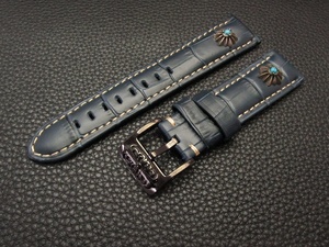  新品 自作オリジナル 時計ベルト 交換ベルト 牛革 本皮 クロコ 型押し /86/ 22mm 
