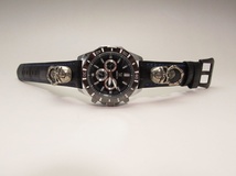  新品 自作オリジナル 時計ベルト 交換ベルト 牛革 本皮 クロコ 型押し /85/ 22mm _画像10