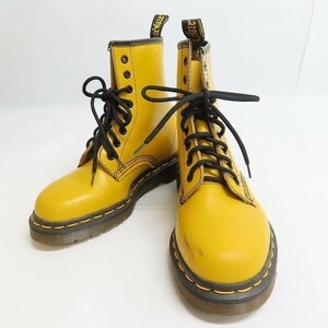 Dr.Martens ドクターマーチン 8ホールブーツ レザーブーツ 1460 8EYE BOOTS YELLOW イエロー 黄色 レザー シューズ レディース UK3 1/2