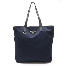 PRADA プラダ トートバッグ ショルダーバッグ セミショルダー 肩掛け ナイロン レザー BLEU 紺 ネイビー_画像1