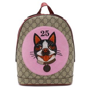 GUCCI グッチ GGスプリーム BOSCO ボスコ アップリケ 犬 ドッグ リュックサック バックパック PVC レザー