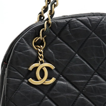 CHANEL シャネル マドモアゼル マトラッセ チェーントートバッグ ショルダーバッグ チェーンショルダー レザー ブラック_画像8