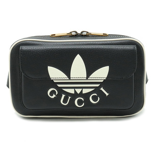 GUCCI Gucci ADIDAS Adidas collaboration to ref . il body bag belt bag leather black black white 