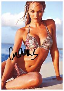 △　キャンディス・スワンポール Candice Swanepoel ファッションモデル　2L判　サイン写真　COA簡易証明書付