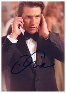 □　トム・クルーズ　Tom Cruise　アメリカの俳優　2L判　サイン写真　COA簡易証明書付