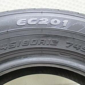 145-80R12 9分山 ダンロップ エナセーブEC201 2021年製 中古タイヤ【4本】送料無料(M12-5465）の画像5