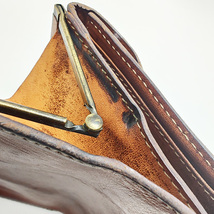 【中古品】イルビゾンテ　がま口　二つ折り財布　ブラウン　レザー_画像8