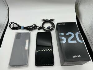 【1円スタート】Sumsung サムソン スマートフォン Galaxy S20+ 5G クラウドブルー 6.7インチ SCG02 au版 SIMロック解除済