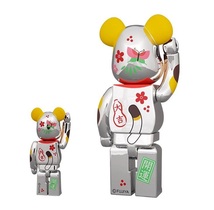 【送料無料】BE@RBRICK 招き猫 ペコちゃん 福 銀メッキ 100% & 400%_画像3