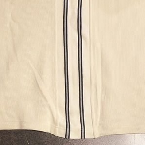 90sオールドGAPヘビーウェイト白コットンニットL~ビッグシルエットM紺グレー脇下/肩ライン切替90年代ビンテージ(ロングTシャツ/スウェットの画像2