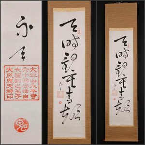 【模写】吉】9815 鬼天 書 作者不明 曹洞宗 永平寺 森田悟由の弟子 仏教 掛軸 掛け軸 骨董品