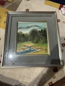 日本 画家 高級アルミパネル付き 風景画