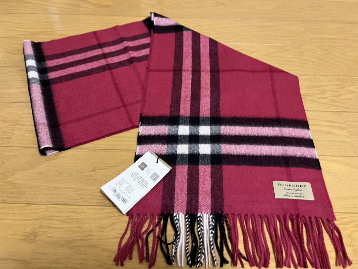 BURBERRY バーバリー マフラー カシミア100％ タグ付き未使用品