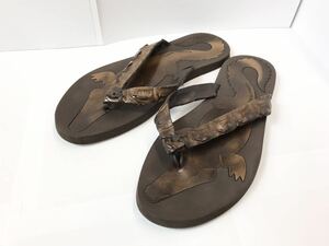 (D) BOTTEGA VENETA ボッテガヴェネタ クロコダイル サンダル 37 ブラウン レザー