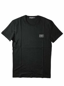 (D) DOLCE&GABBANA ドルチェ&ガッバーナ ロゴプレート 半袖 Tシャツ 44 ブラック