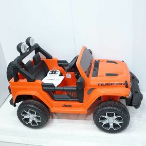 074 JEEP Wrangler Rubicon ジープ ラングラー ルビコン 子供用 電動乗用ラジコンカー 乗用玩具 オレンジ 充電器欠品 ※現状品