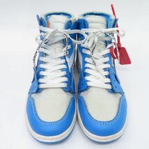 153s NIKE ナイキ AIR JORDAN 1 × OFF-WHITE NRG エアジョーダン オフホワイト AQ0818-148 US8.5 26.5cm 箱有 ※中古_画像2