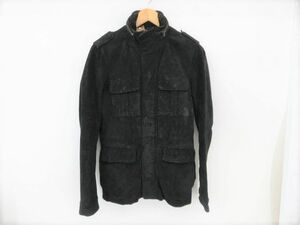 131/ glamb/グラム ピッグスエード M-65 ミリタリージャケット GB09WT/JKT15 サイズ1 ブラック 豚革　※中古