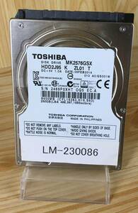 ★☆送料無料☆ HDD 250GB SATA MK2576GSX ノートパソコン用 TOSHIBA 11☆★