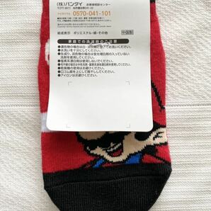 即決★新品15～20㎝ スーパーマリオ スニーカーソックス  靴下 SUPERMARIO  赤 ショートソックス アンクルソックス Nintendoの画像3
