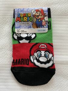 即決★新品15～20㎝　スーパーマリオ スニーカーソックス メッシュ マリオ＆ルイージ 靴下 ショートソックス SUPERMARIO アンクルソックス