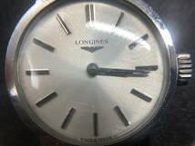 9080■LONGINES/ロンジン レディース腕時計 手巻き 稼働 ケース幅2㎝ 純正ベルト(ちぎれ有) 銀色 シルバー 17_画像4