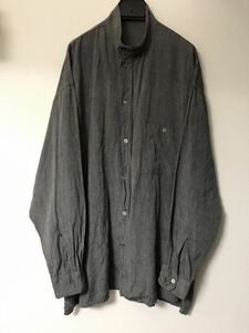 Y's for men Old 80sdolizla- shirt Roo z Silhouette me Ran ji rayon gray Zip attaching jacket stand-up collar Vintage 